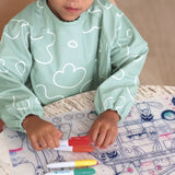 Beaba 2in1 Bib With Removable Sleeves - Sage Green