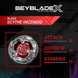 Beyblade X Launcher Scythe Incendio 4-60T