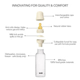 BIBS Latex Nipple Baby Bottle Medium Flow 3M-6M - 270ml - Ivory (Pack of 2)