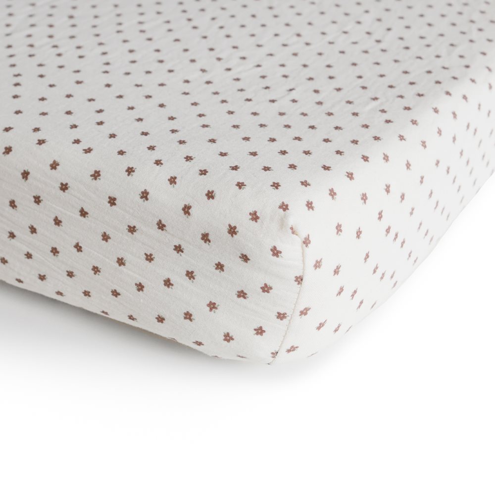 Mushie Crib Sheet Small Bloom - Laadlee