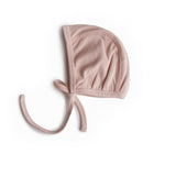 Mushie Ribbed Baby Bonnet Blush - Laadlee
