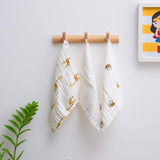 Anvi Baby Muslin Face & Burp Cloth Set of 3 - Yellow Creatures
