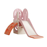 Lovely Baby Slide w/ Climbing Wall and Basketball Hoop - Pink