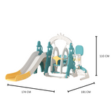Lovely Baby Slide & Swing Set w/ Hoop & Football Goal