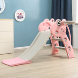 Lovely Baby Slide With Basketball Hoop - Pink