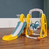 Lovely Baby - Slide & Swing Set W/ Basketball Hoop - Yellow