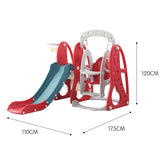 Lovely Baby - Slide & Swing Set W/ Basketball Hoop - Yellow