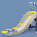 Lovely Baby Slide & Swing Set W/ Basketball Hoop - Blue