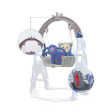 Lovely Baby Slide & Swing Set W/ Basketball Hoop - Blue