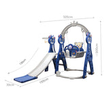 Lovely Baby Slide & Swing Set W/ Basketball Hoop - Blue