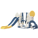 Lovely Baby Slide and Swing Set with Basketball Hoop and Football Goal