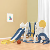 Lovely Baby Slide and Swing Set with Basketball Hoop and Football Goal