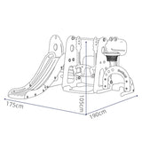 Lovely Baby Slide & Swing Set W/Basketball Hoop & Football Goal - White