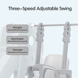 Lovely Baby Slide & Swing Set W/Basketball Hoop & Football Goal - White