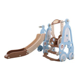Lovely Baby - Slide & Swing Set w/ Basketball Hoop - Brown