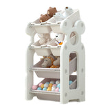 Lovely Baby Storage Rack With 6 Boxes - White