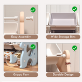 Lovely Baby Bear Storage Rack with 5 Boxes - Blue & Pink