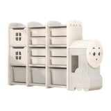 Lovely Baby Big Train Storage Rack With Boxes - White