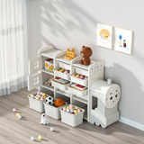Lovely Baby Big Train Storage Rack With Boxes - White