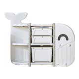 Lovely Baby Whale Storage Rack With 3 Boxes - White