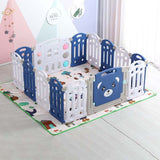 Lovely Baby - Kids Bear Playpen 14pcs - Blue