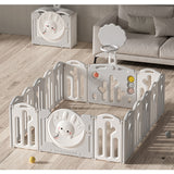 Lovely Baby Kids Rabbit Playpen With Basketball Hoop - 16pcs