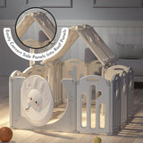 Lovely Baby Kids Rabbit Playpen With Basketball Hoop - 16pcs