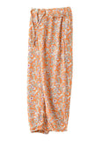 Jelliene Girls Floral Wide Leg Pants - Orange