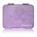 Eazy Kids 6 & 4 Convertible Bento Lunch Box With Lunch Bag - Glitter Purple