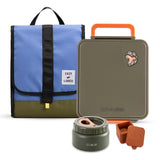 Eazy Kids Jumbo Bento Lunch Box With Lunch Bag, Thermos & Dip Jar- Green