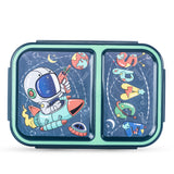 Nova Kids 2 Compartment Bento Lunch Box With Water Bottle - Astronaut Green