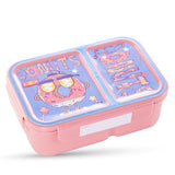 Nova Kids 2 Compartment Bento Lunch Box With Water Bottle - Donut Pink