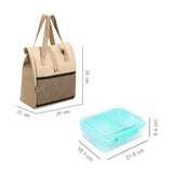 Hydrobrew 3/4/5 Convertible 1650Ml Bento Lunch Box With Lunch Bag - Green