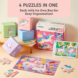 Mideer 4-in-1 Level Up Puzzles - Unicorn
