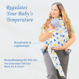 Polka Tots Ring Sling Baby Carrier - White Star - Laadlee