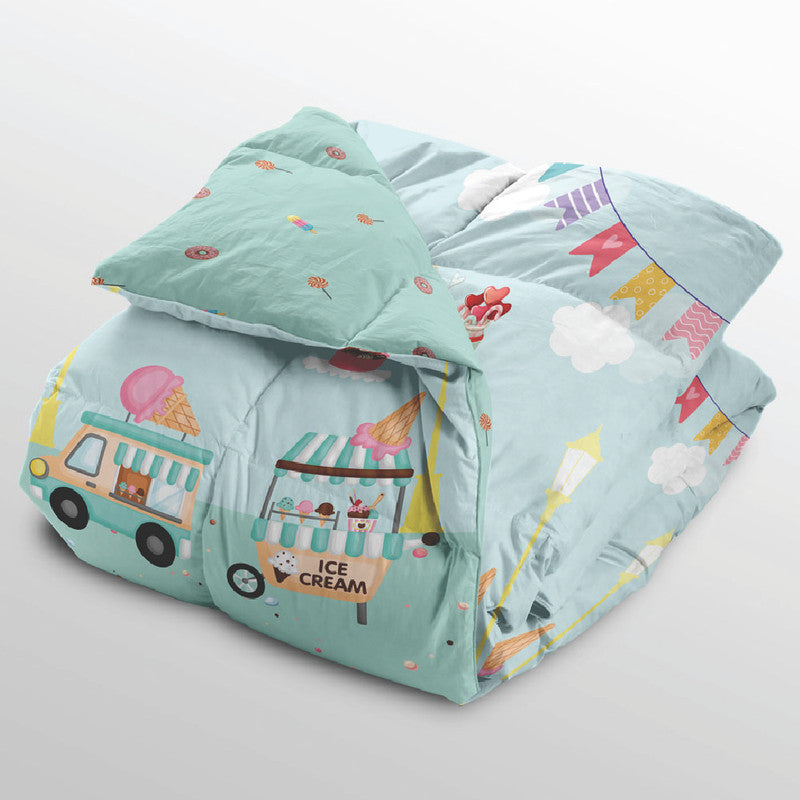 Polka Tots Kids Reversible Comforter Blanket - Ice Cream - Laadlee