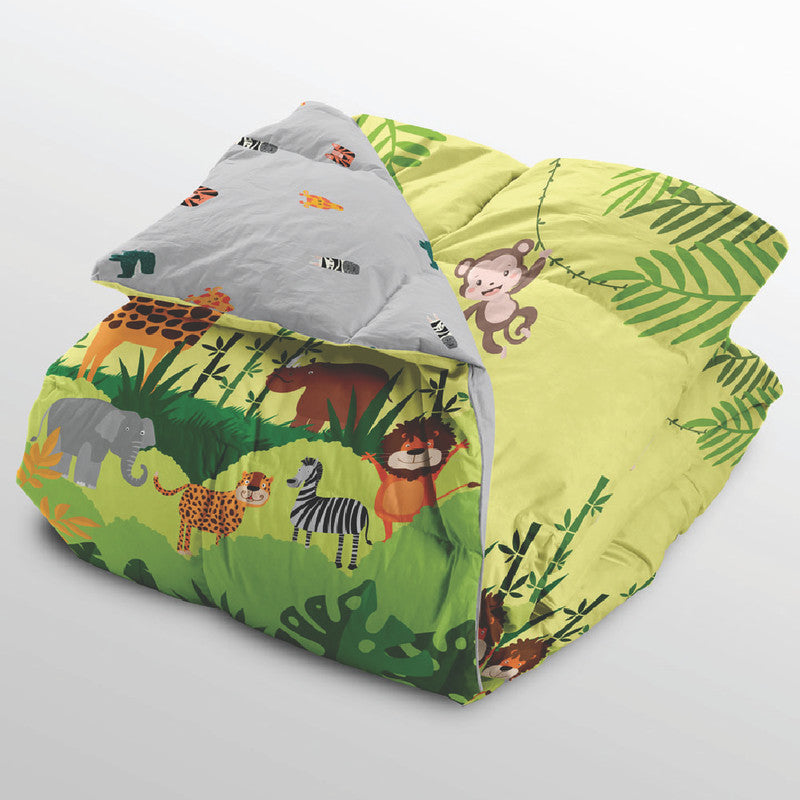 Polka Tots Kids Reversible Comforter Blanket - Jungle - Laadlee