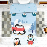 Polka Tots Kids Reversible Comforter Blanket - Penguin - Laadlee