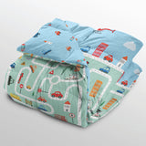 Polka Tots Kids Reversible Comforter Blanket - Roadway - Laadlee