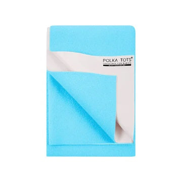 Polka Tots Bed Protector - Sky Blue - Large - 100cm x 140cm - Laadlee