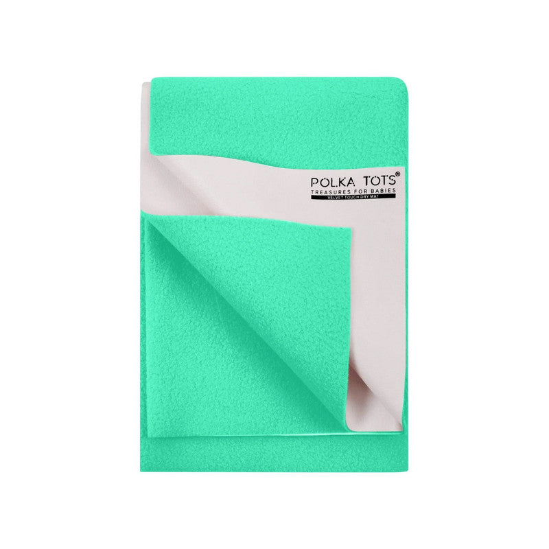 Polka Tots Bed Protector - Mint - Large - 100cm x 140cm - Laadlee
