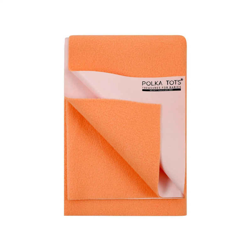 Polka Tots Bed Protector - Peach - Large - 100cm x 140cm - Laadlee
