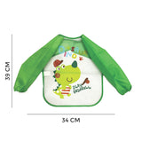 Polka Tots Full Sleeves Waterproof Apron Feeding Bib -Baseball - Laadlee