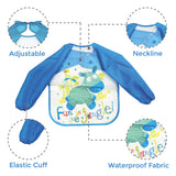 Polka Tots Full Sleeves Waterproof Apron Feeding Bib - Fun Jungle - Laadlee