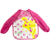 Polka Tots Full Sleeves Waterproof Apron Feeding Bib - Giraffe - Laadlee
