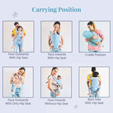 Polka Tots Baby Carrier 6-in-1 Convertible Hip Seat - Shell Blue - Laadlee