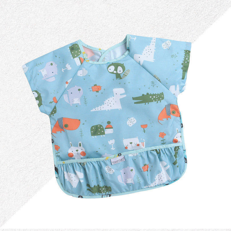 Polka Tots Half Sleeves Bib with Pocket - Animal - Laadlee