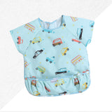Polka Tots Half Sleeves Bib with Pocket - Car - Laadlee