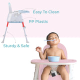 Polka Tots 3-in-1 High Chair with Wheel and Cushion - Pink - Laadlee