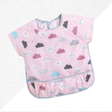 Polka Tots Half Sleeves Bib with Pocket - Cloud - Laadlee